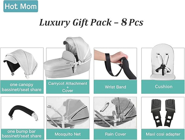 Hot Mom&trade; Luxurious 2 in 1 Baby Stroller with 360&deg; Car Seat (Model F22)