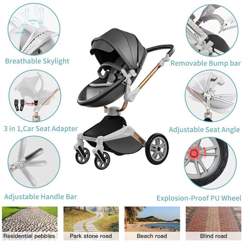 Hot Mom&trade; Luxurious 2 in 1 Baby Stroller with Car Seat (Model F22)